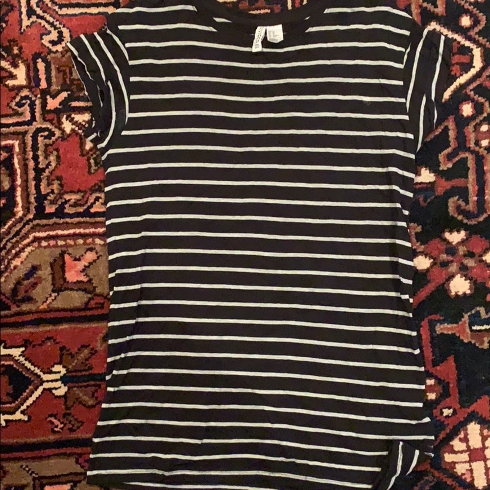 Girls’ striped black and white tunic
